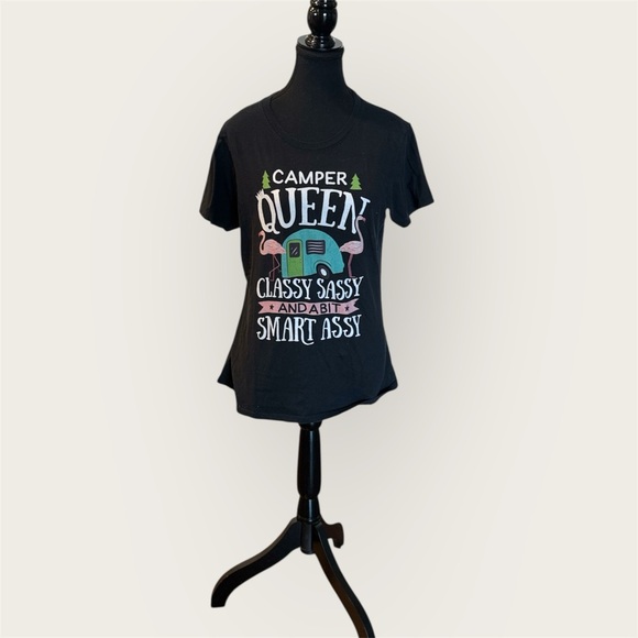 Port and Company Tops - Port and Company Black Camper Queen Kids T-Shirt